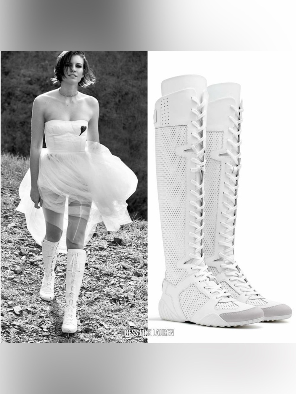 2017 Christian Dior Spring RTW J’Adior Knee High Sneakers Wrestling style Sz 38 - Picture 7 of 14